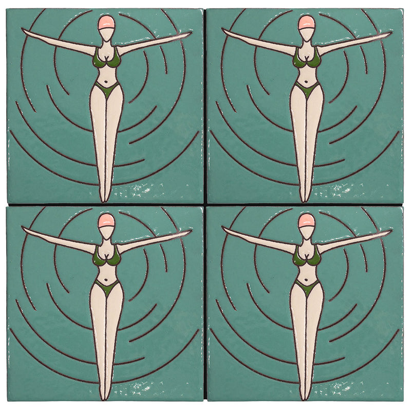 Palm Royale Back Stroke 1 - 6x6 ceramic tile design