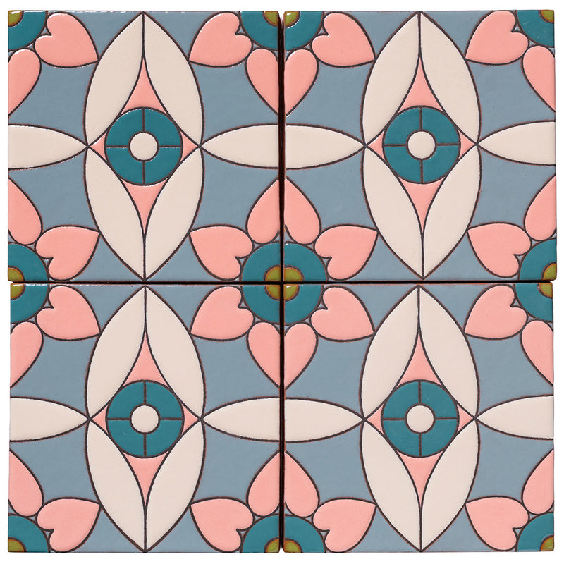 Palm Royale Moroccan Heart 2 - 6x6 ceramic tile design