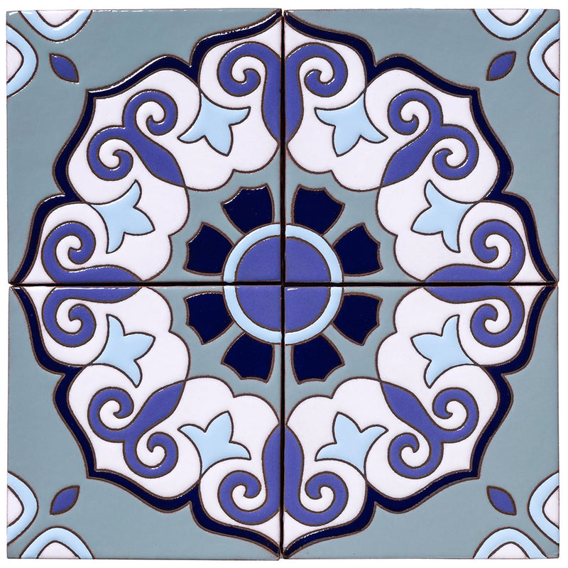 Palm Royale Seaside Scroll 1 - 6x6 ceramic tile design
