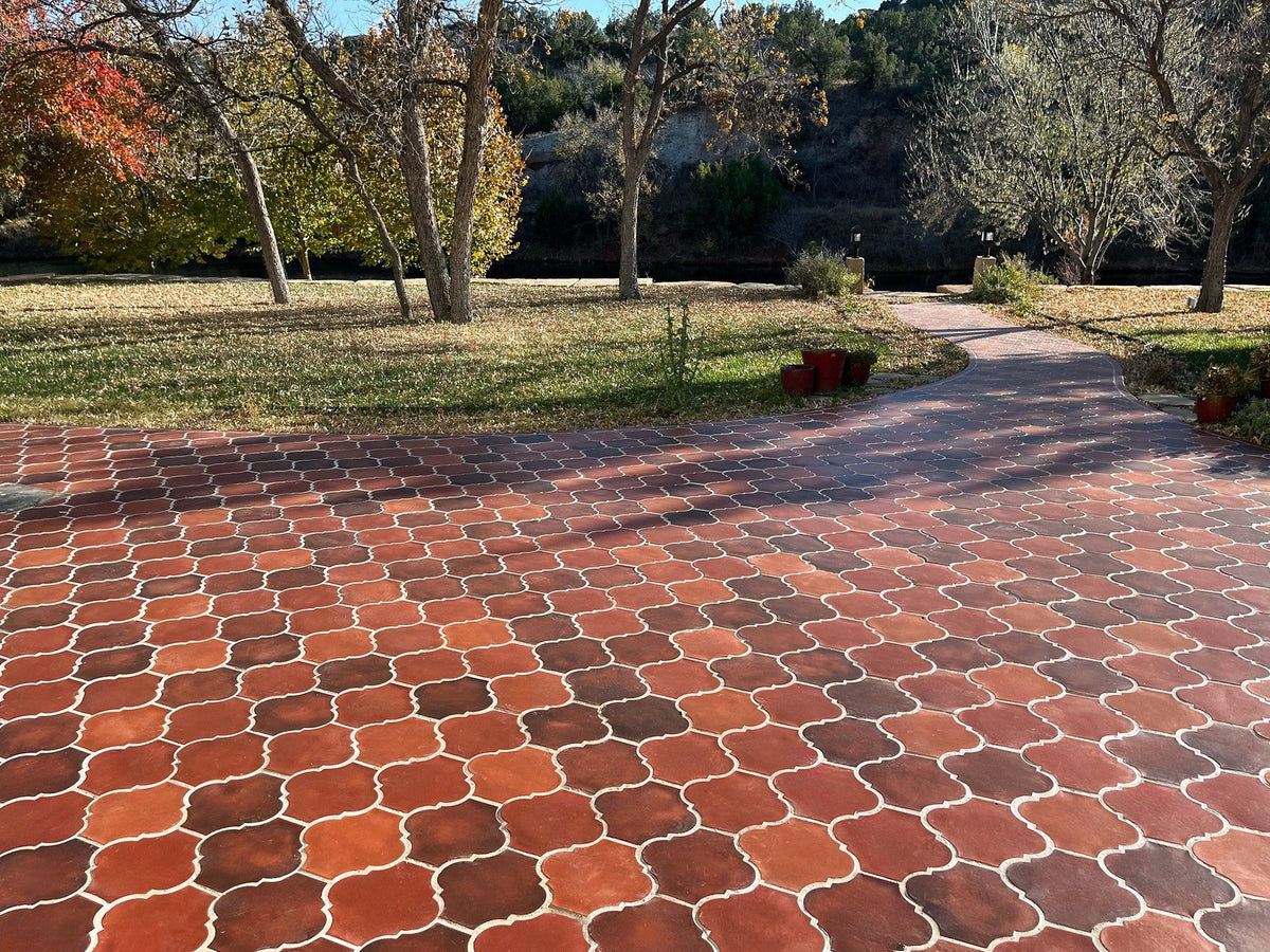 Patio of San Felipe tile in red blend