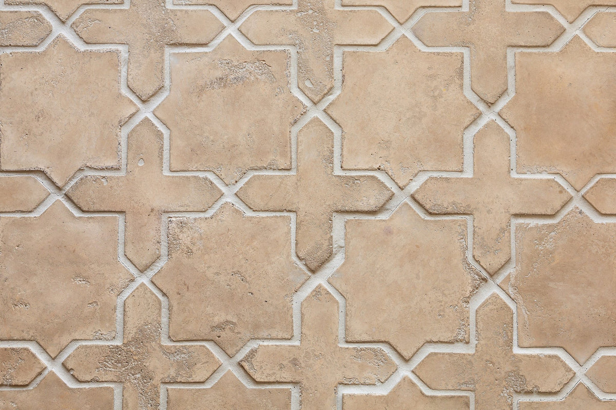 Star and cross pattern up close