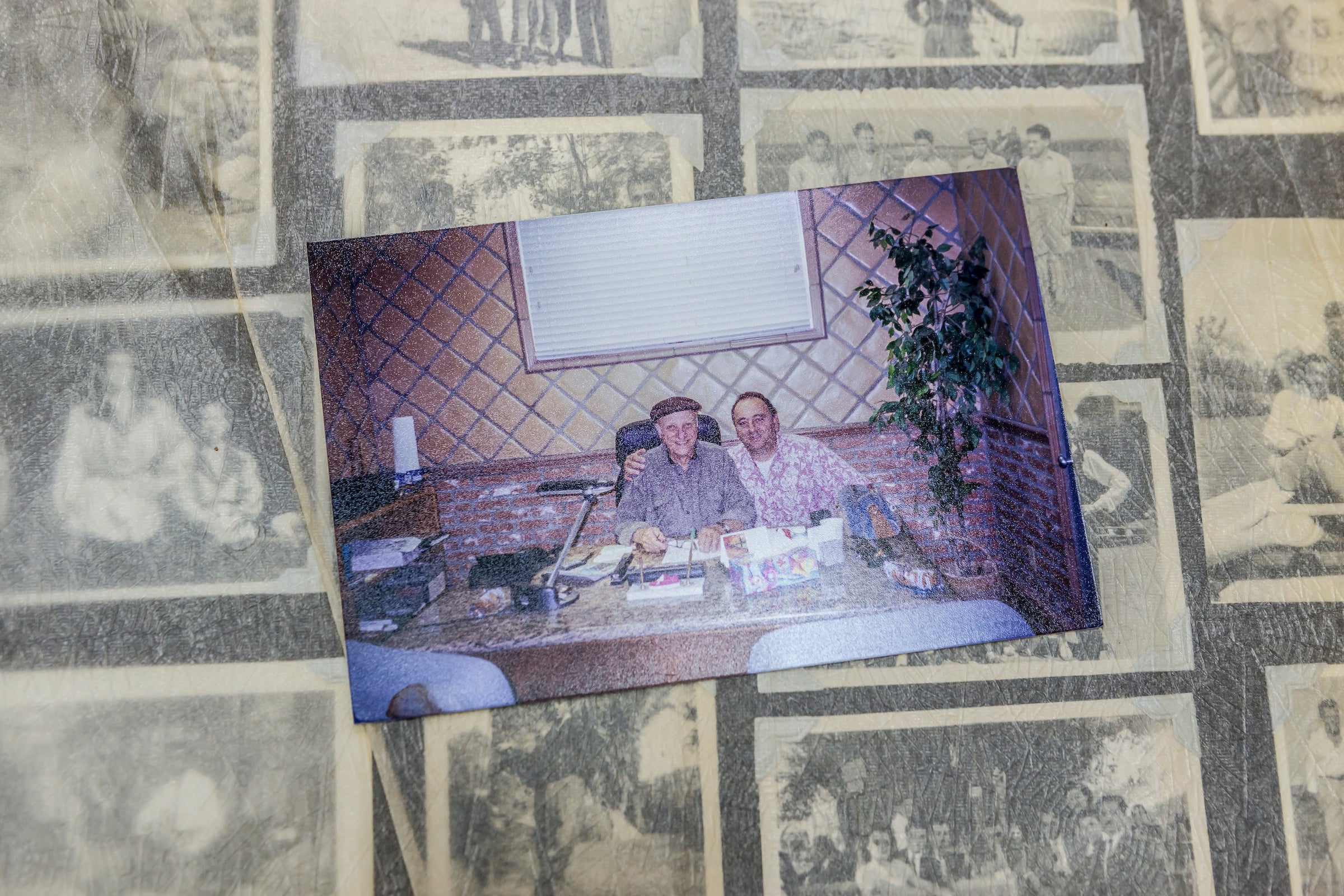 Armen Alajian with his father, Arto, at his desk in the ARTO office