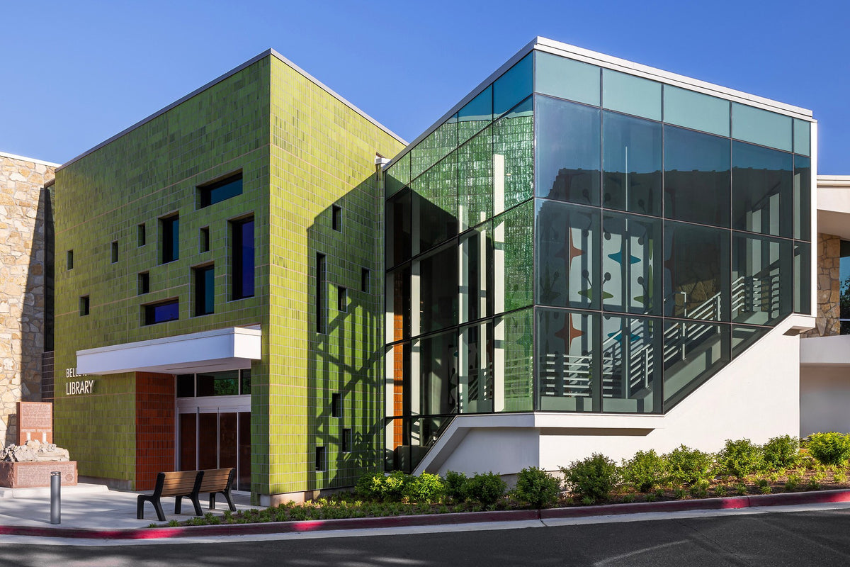 Guacamole facade beside the glass stair