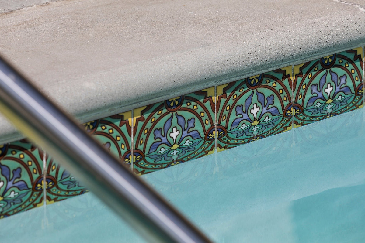 Hand-painted waterline tile