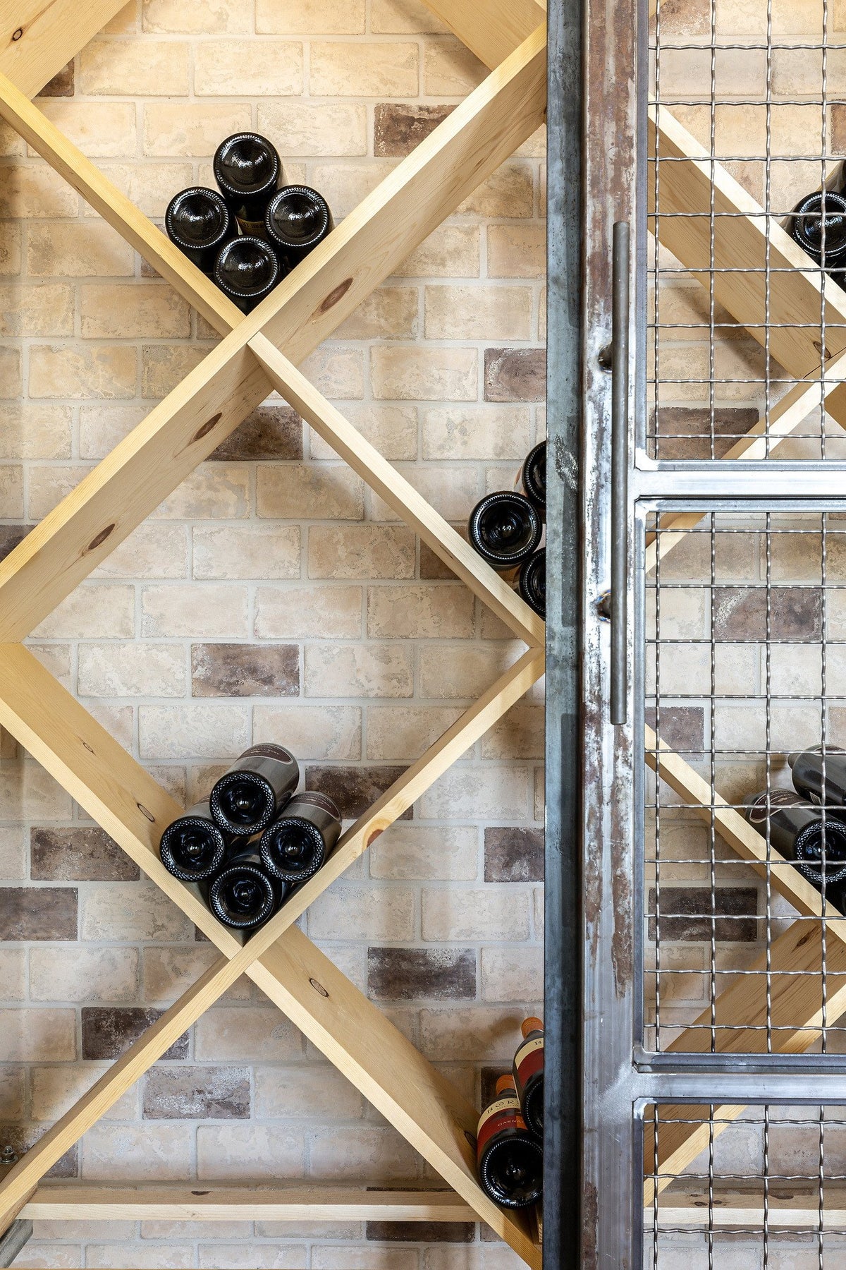 Wine wall in 3x6 brick blend