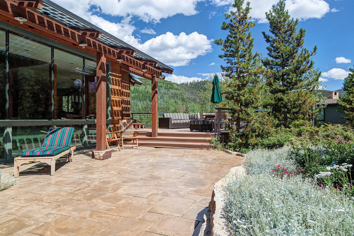 Paver patio and garden beds