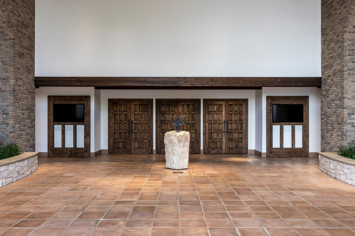 Tuscan Mustard floor before carved doors