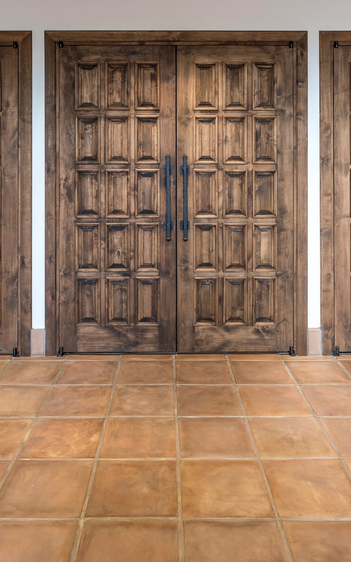Wood doors over Tuscan Mustard tile