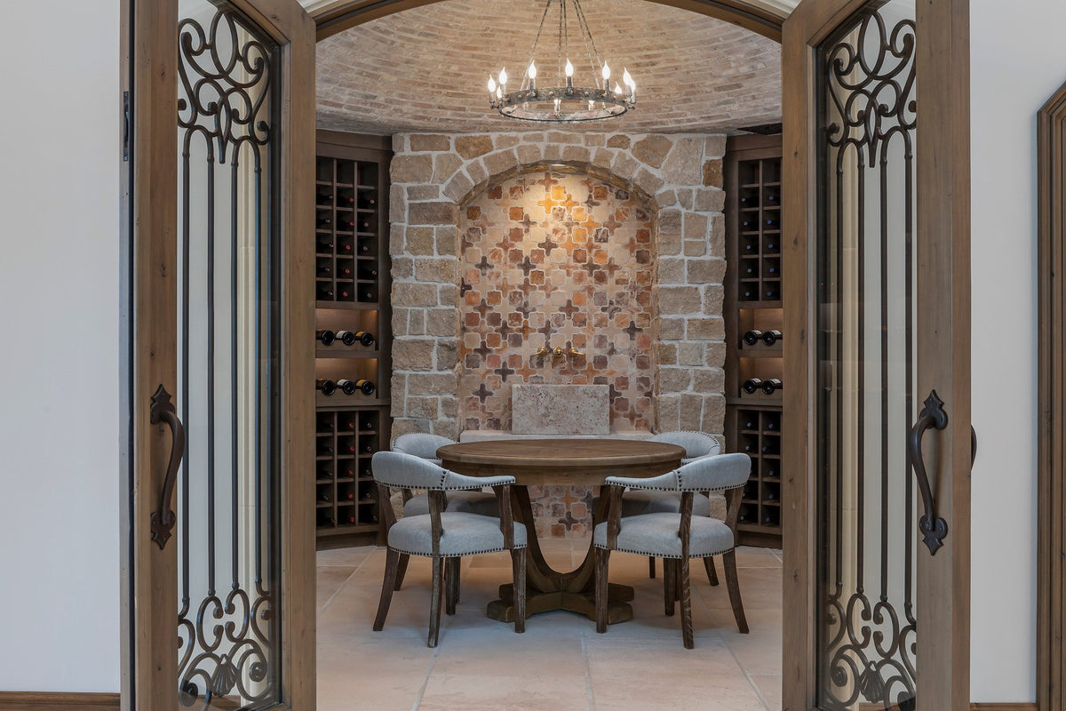 Cellar seen through iron doors