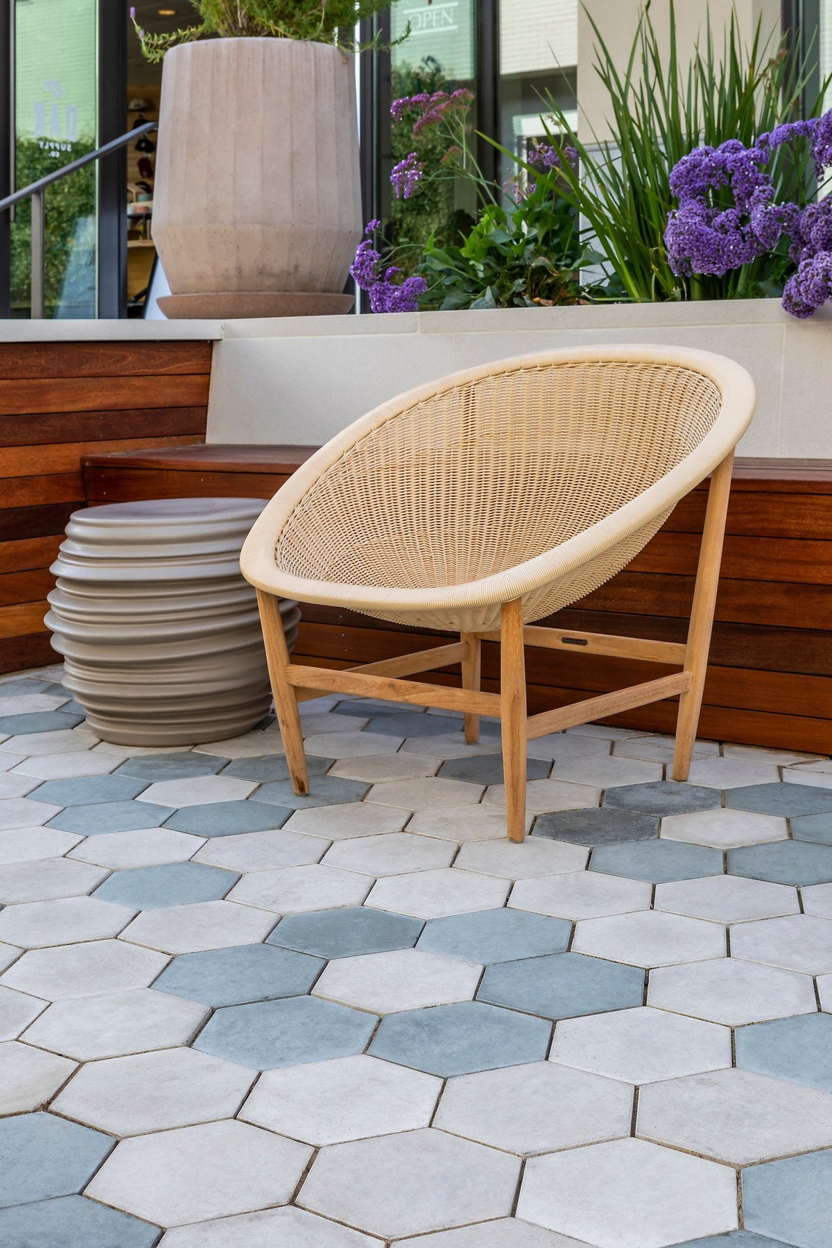 Hexagon paver blend underfoot