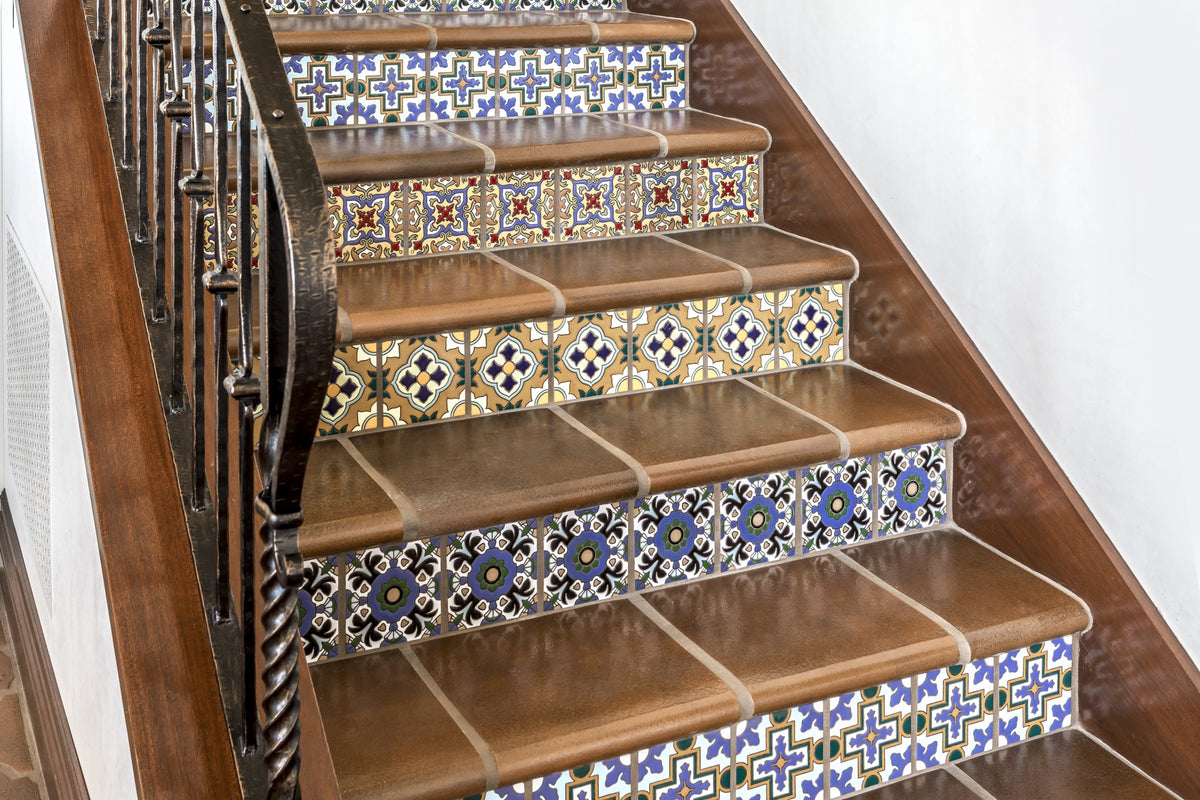 Patterned stair risers