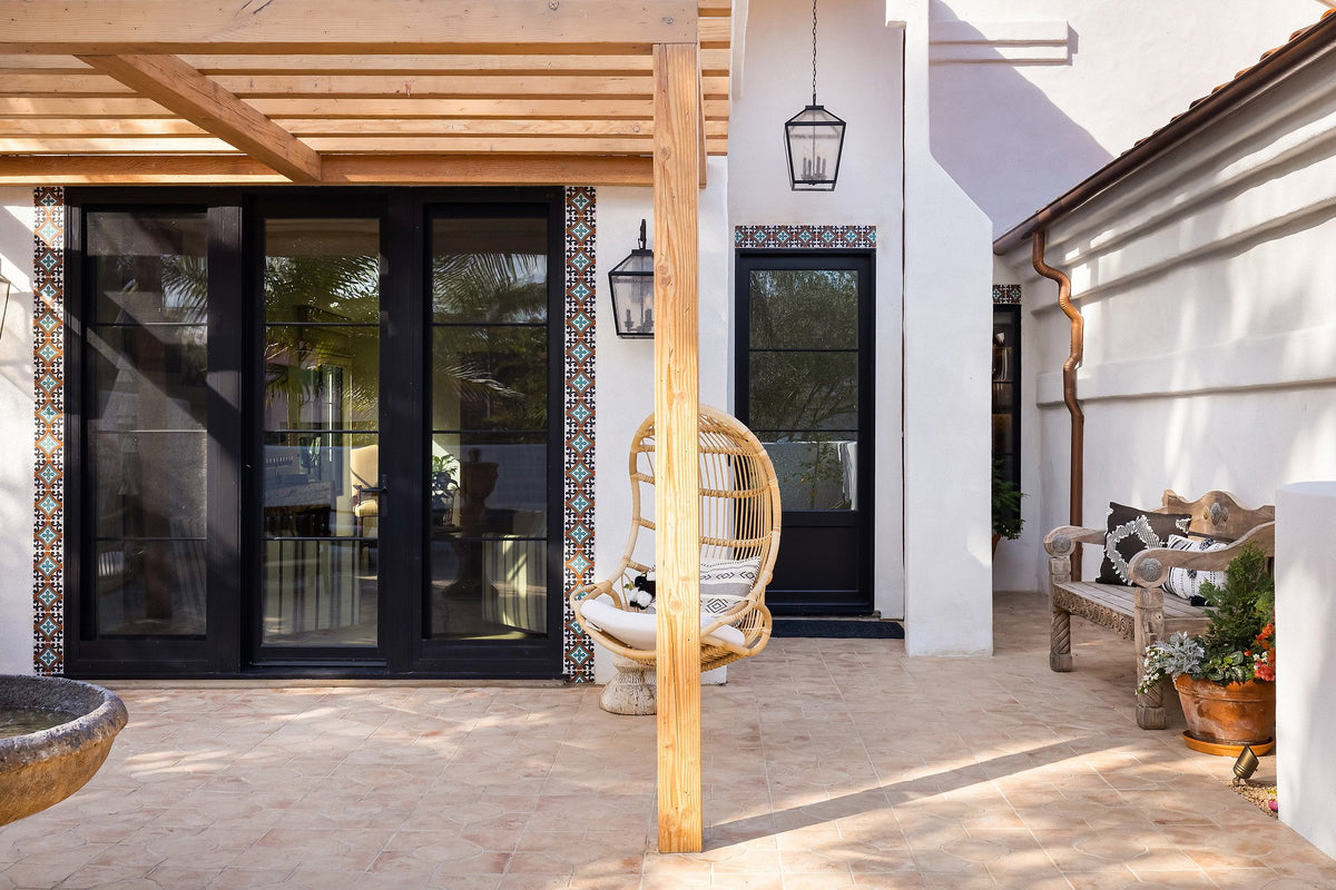 Pergola and fountain courtyard