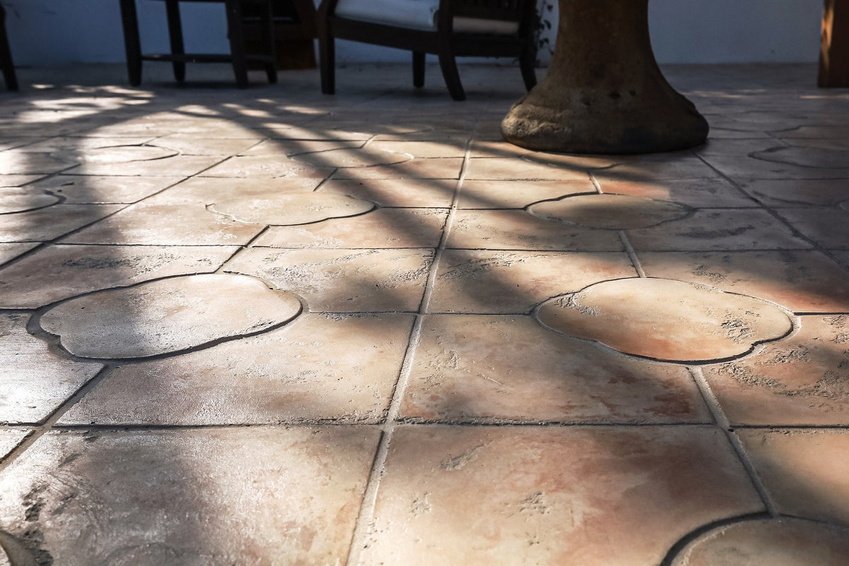 Daisy Deco pavers in dappled light