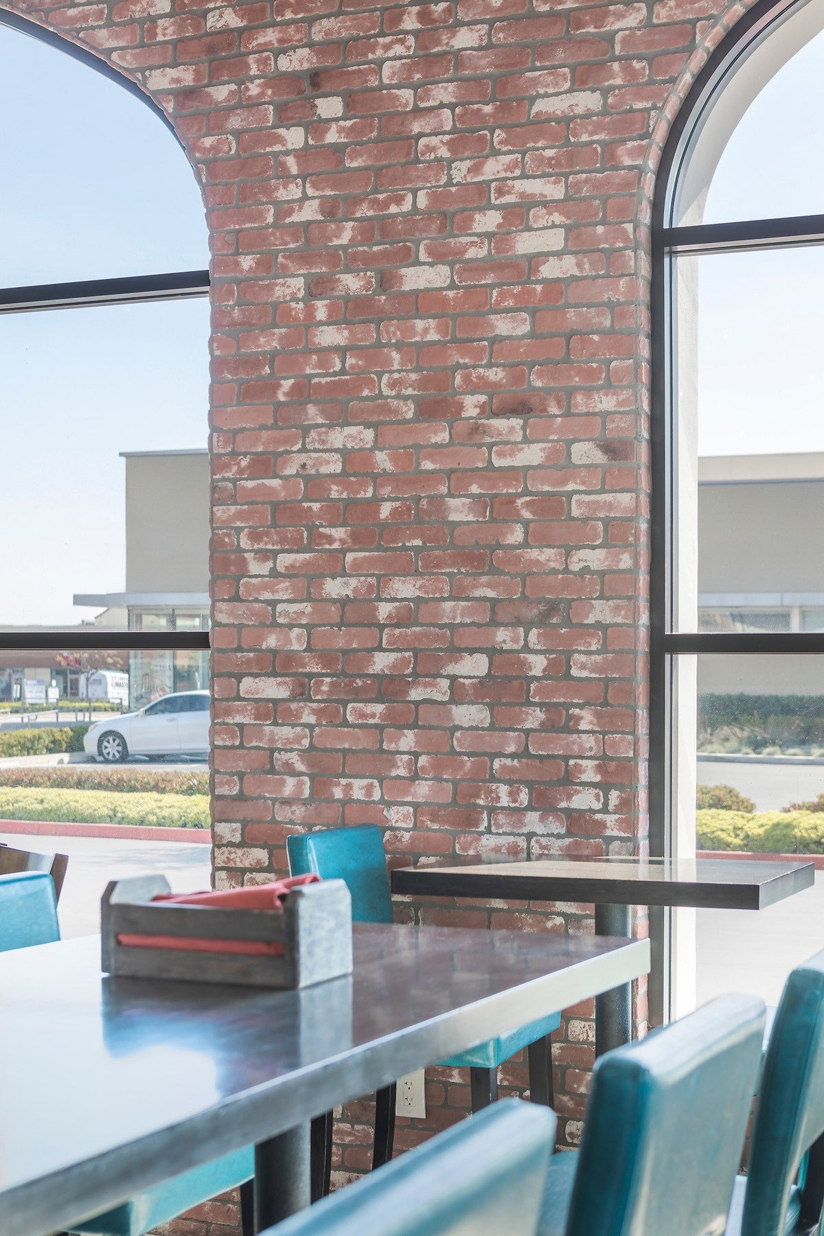 Brick column by the window