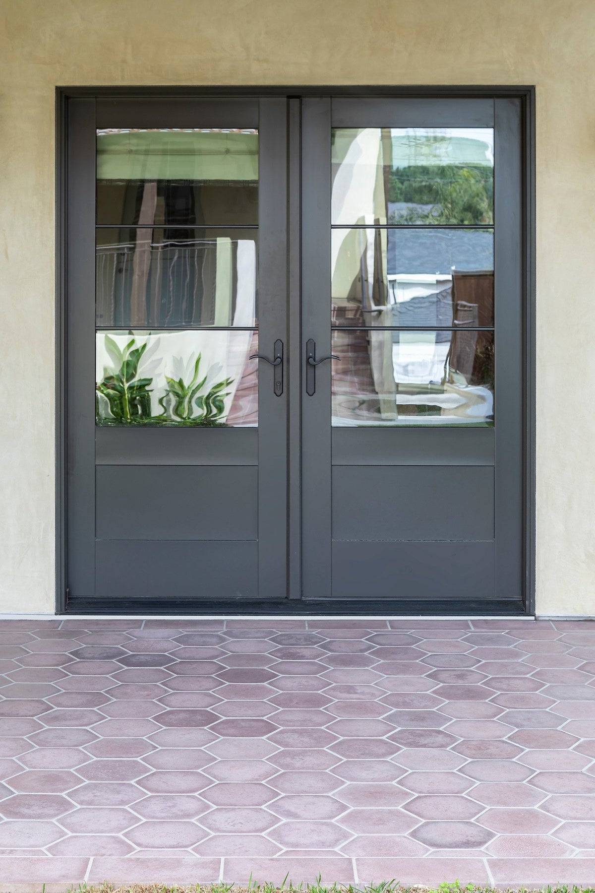 Hexagon floor at the back doors