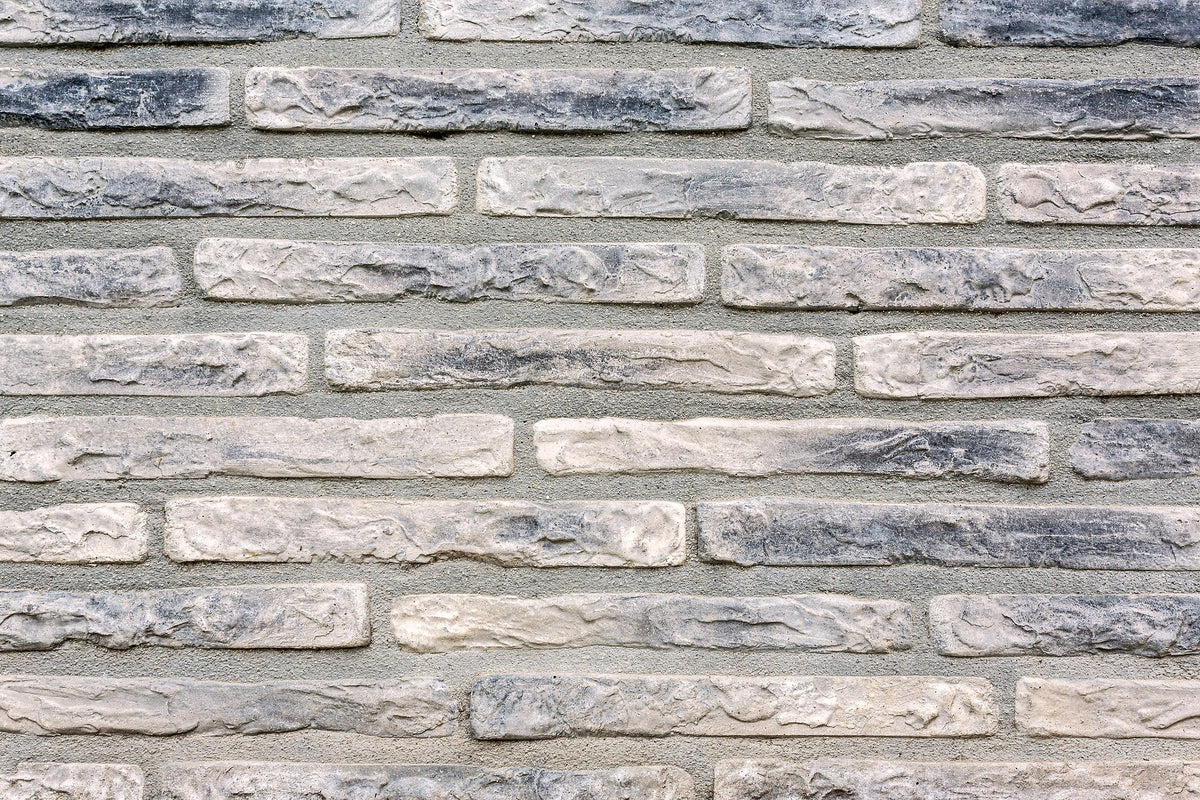 Close-up of gray Villagio brick