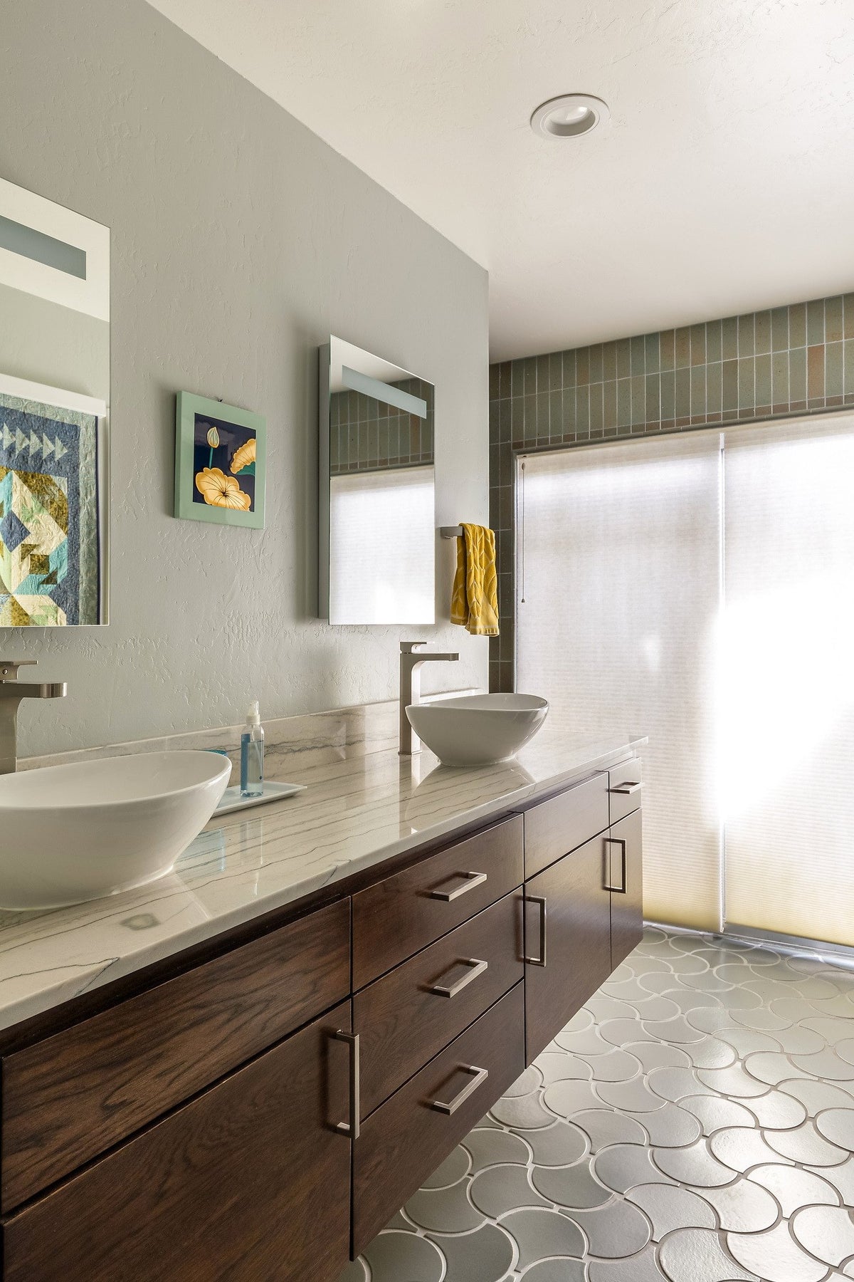 Double vanity over Rhino Conche floor