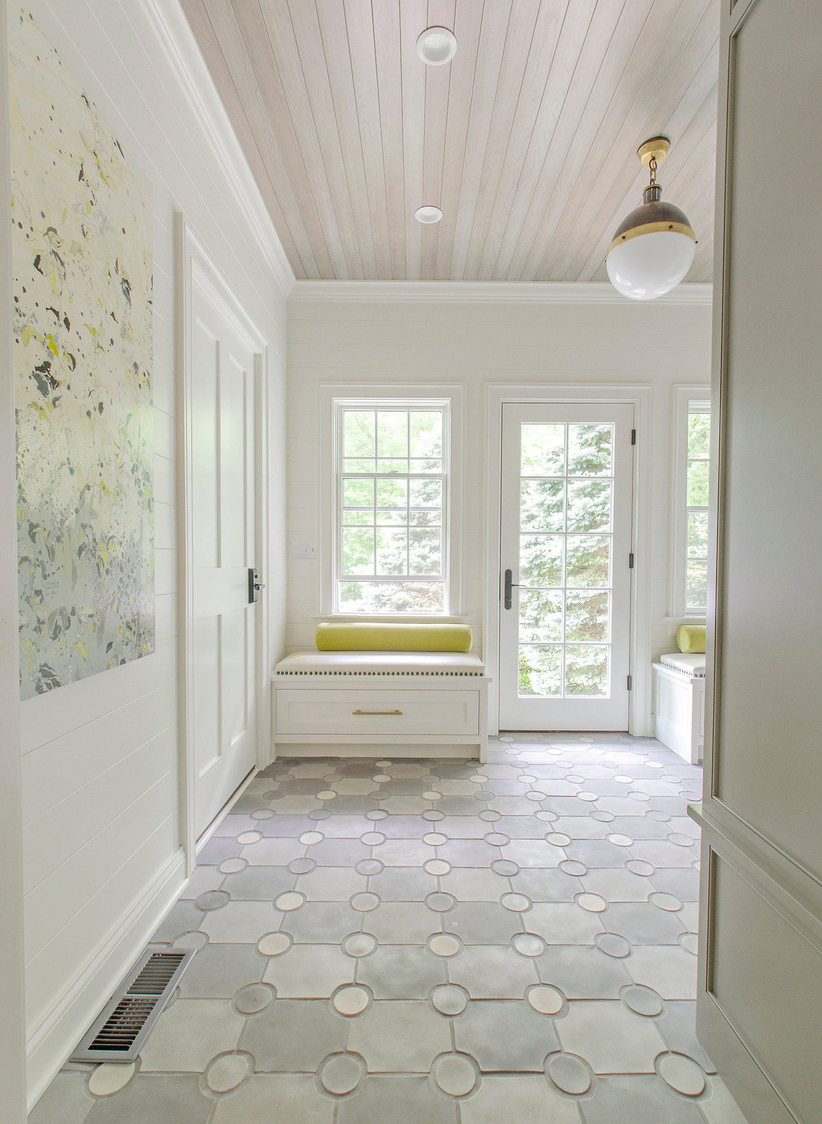 Long view down the mudroom