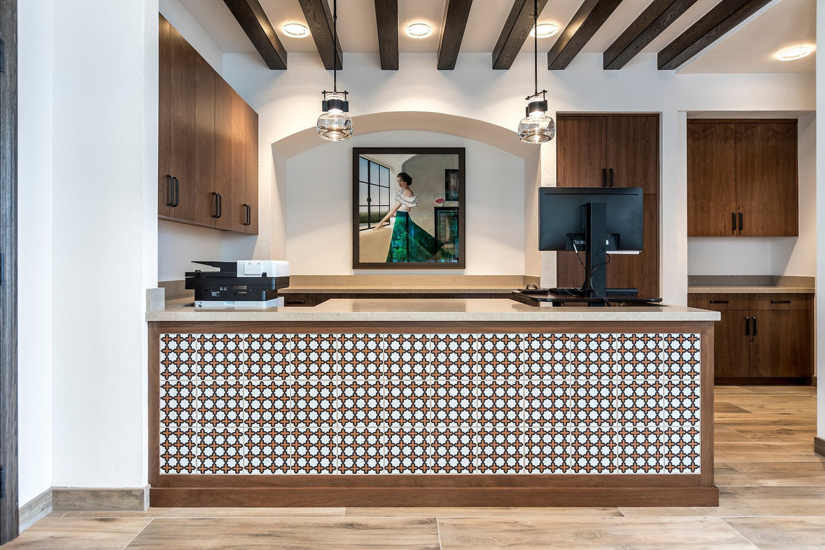 Reception desk faced in ARTO decos