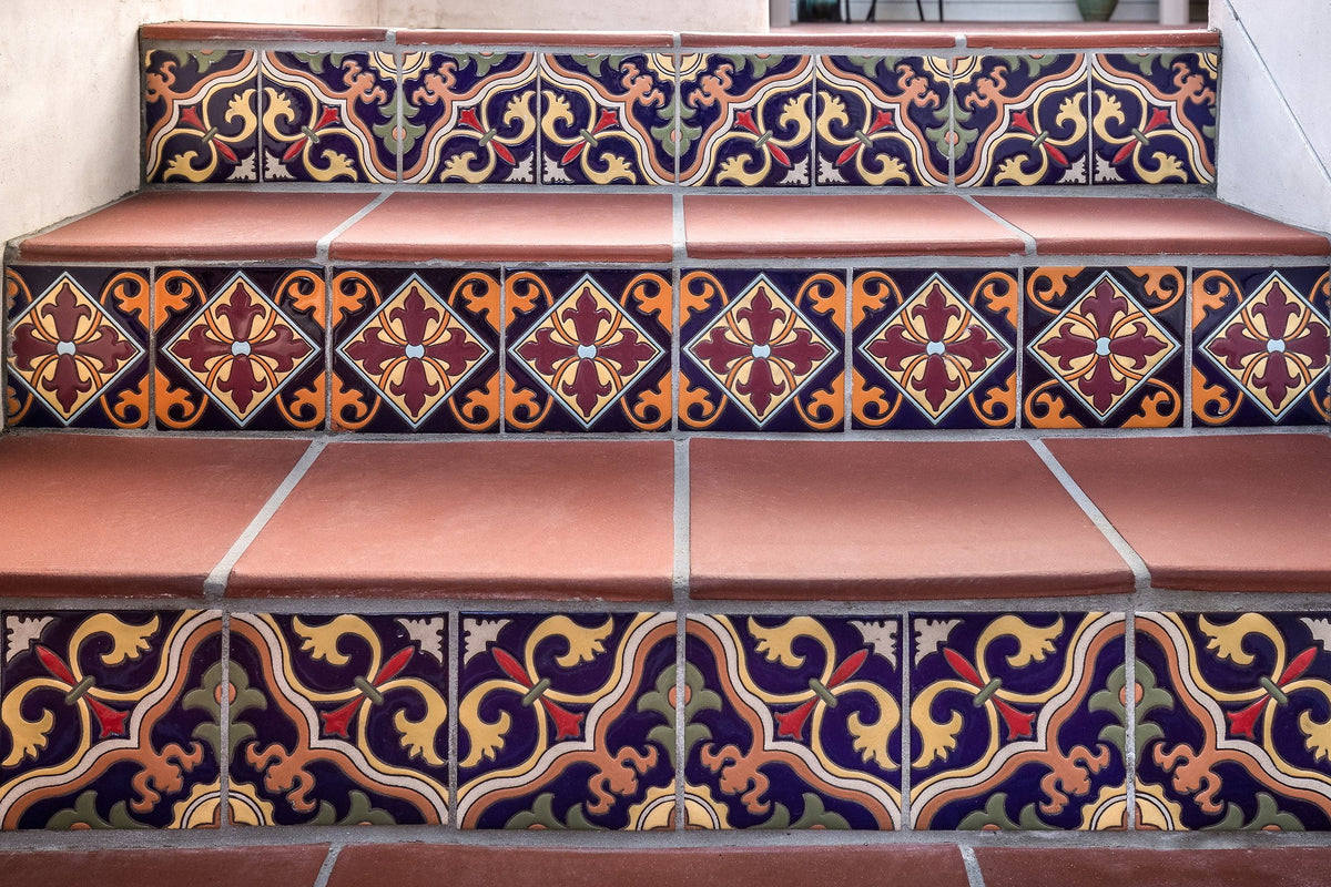 Patio steps with deco risers