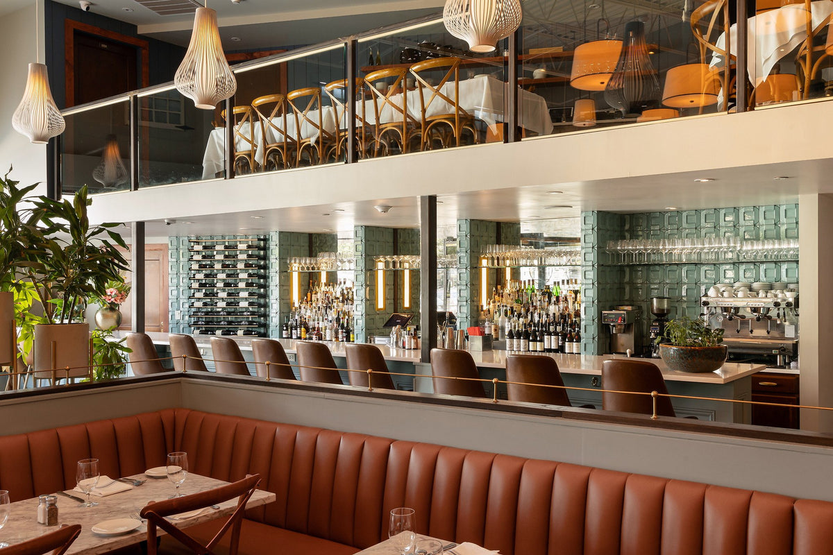 Dining banquette facing the bar