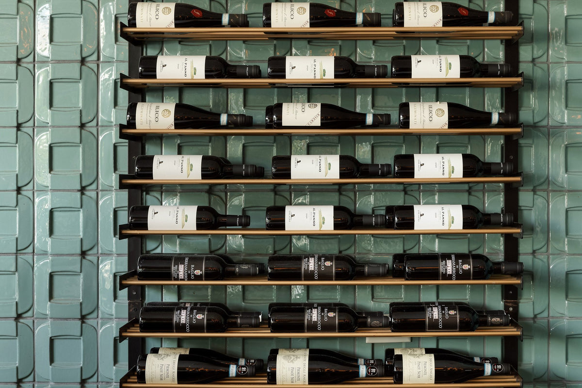 Wine rack on Buckle tile wall