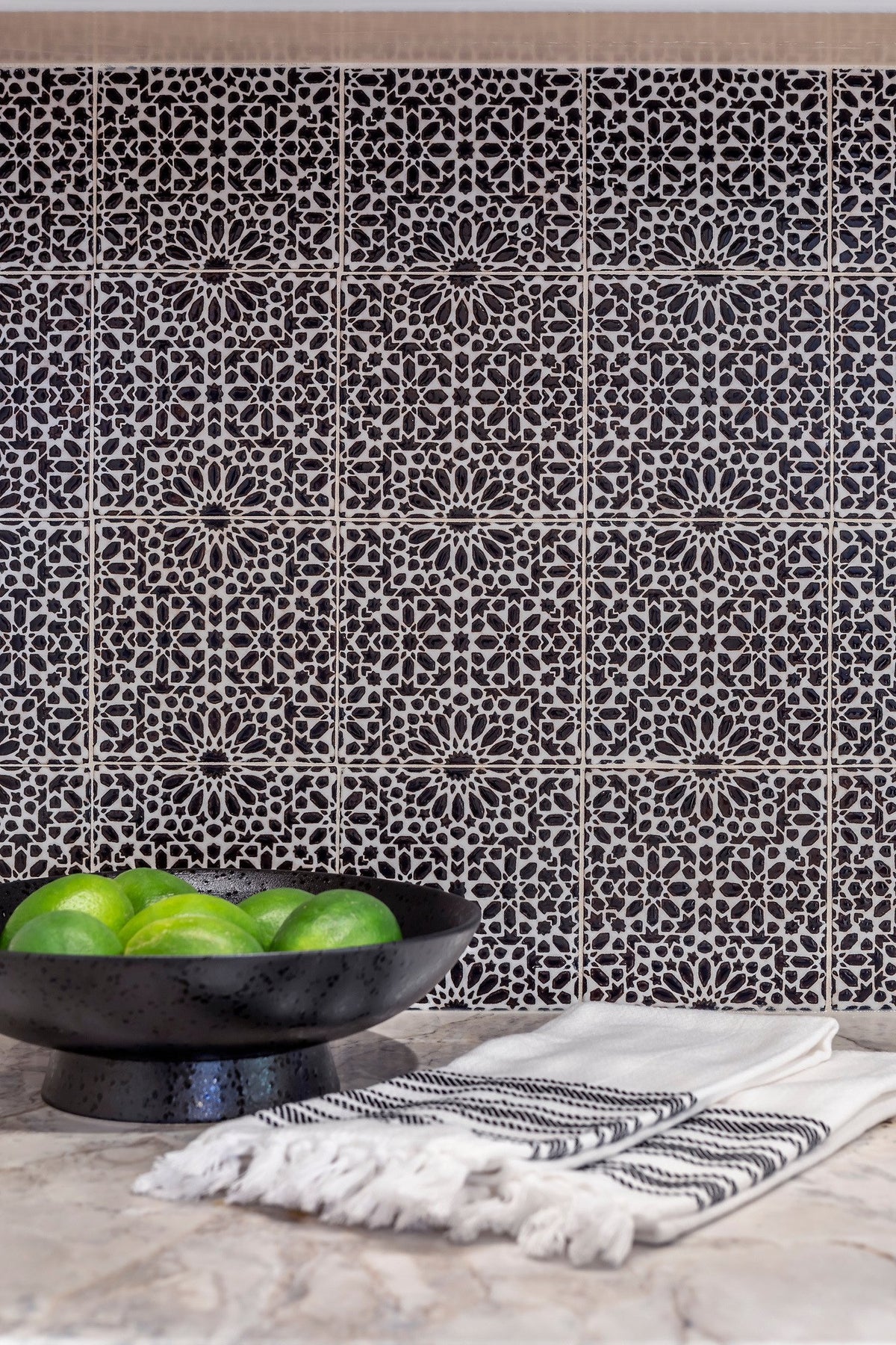 Close-up of 6-inch deco pattern