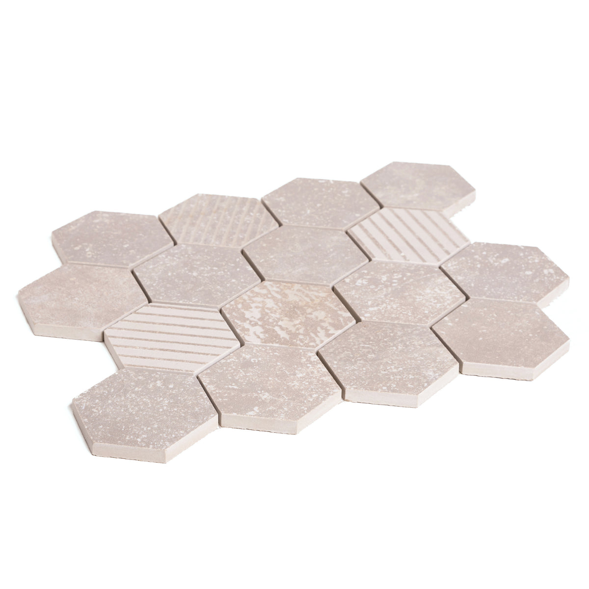 Italian Porcelain 10 Exa Mosaic 10x10 Crema Mix