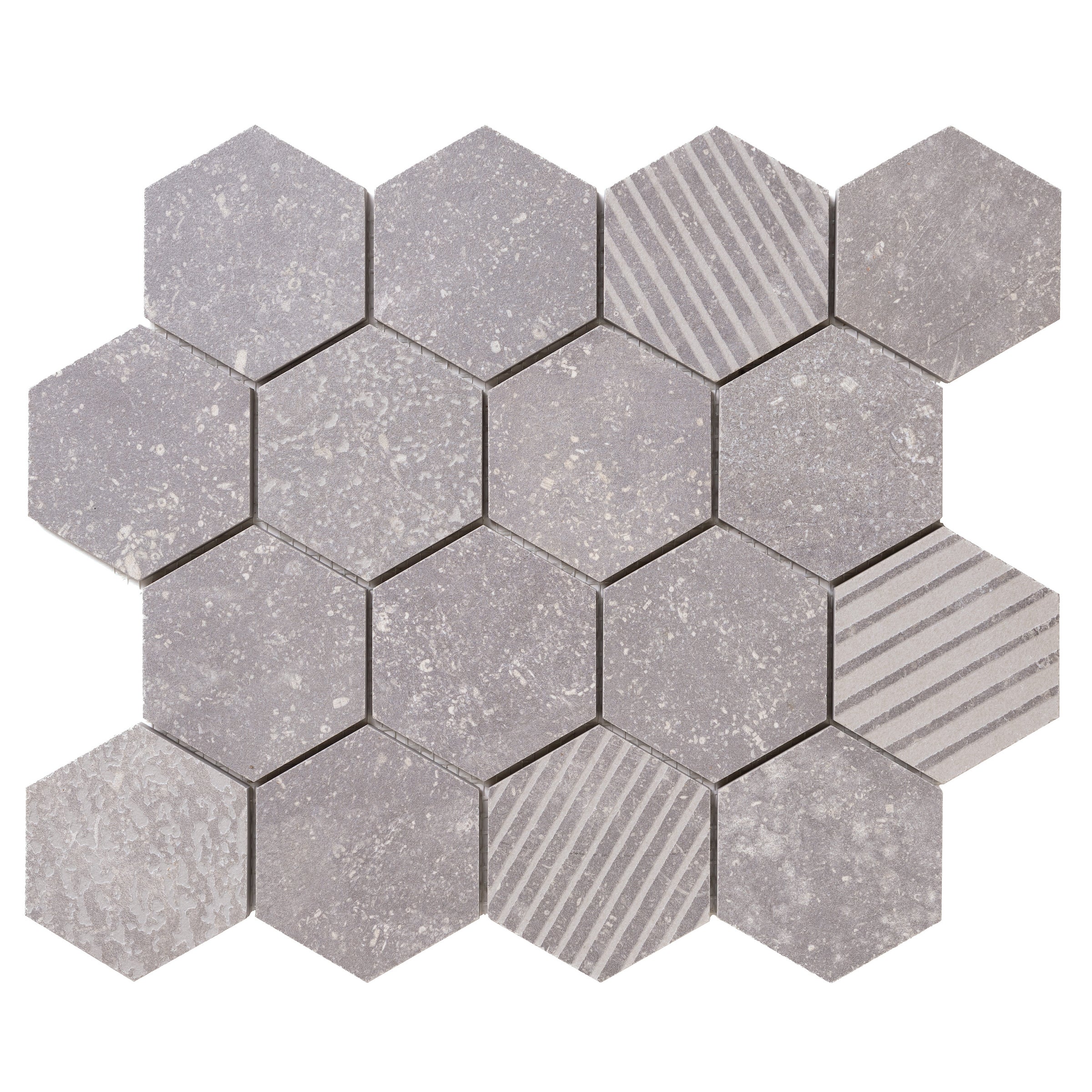 Italian Porcelain 10 Exa Mosaic 10x10 Grigio Mix