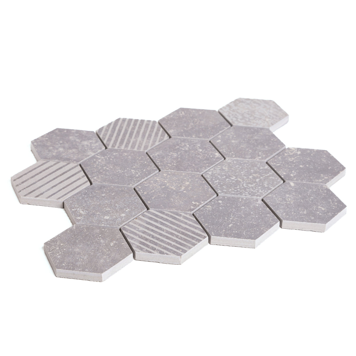 Italian Porcelain 10 Exa Mosaic 10x10 Grigio Mix