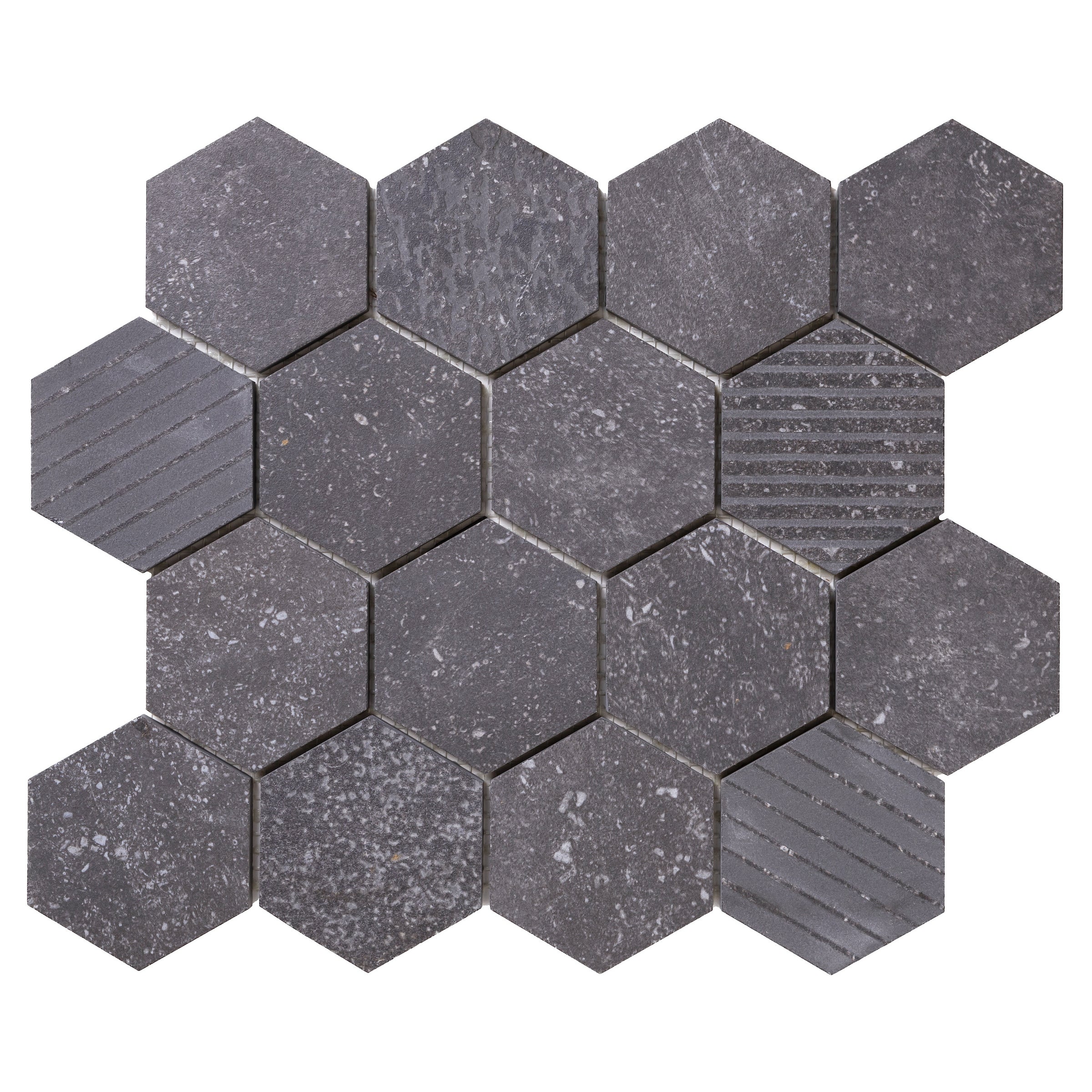 Italian Porcelain 10 Exa Mosaic 10x10 Nero Mix