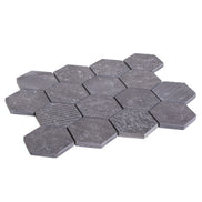 Italian Porcelain 10 Exa Mosaic 10x10 Nero Mix