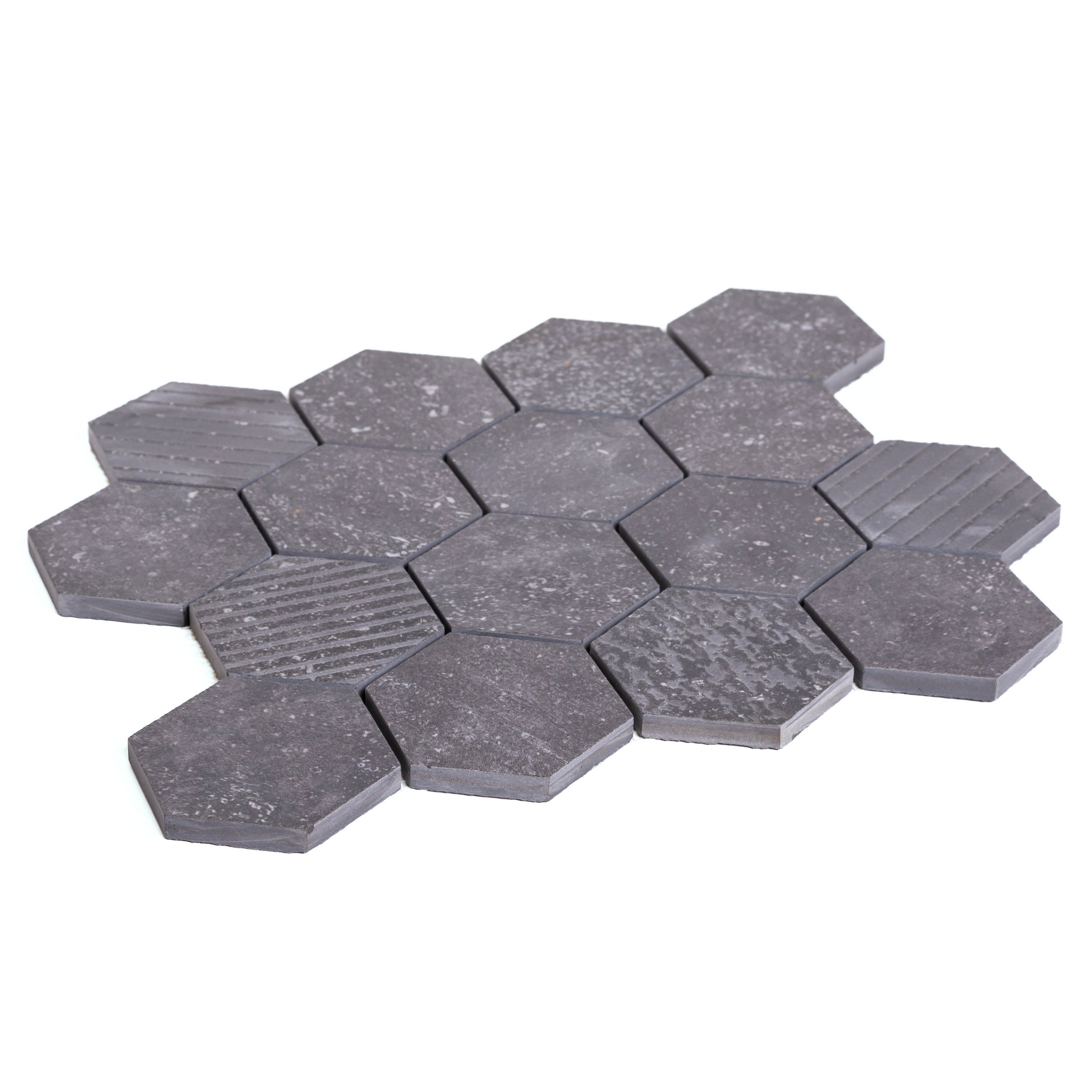 Italian Porcelain 10 Exa Mosaic 10x10 Nero Mix