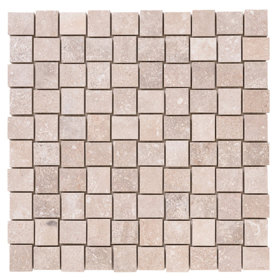 Italian Porcelain 10 Trama Mosaic 12x12 Crema