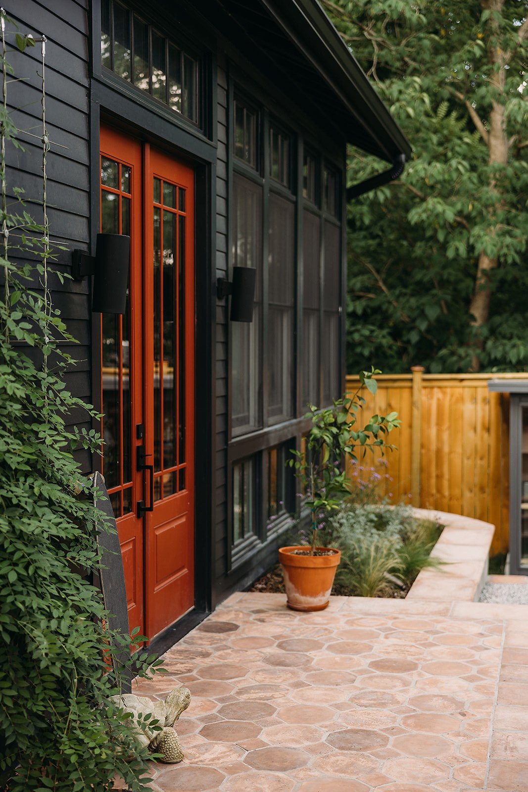 Octagon tile at the studio door