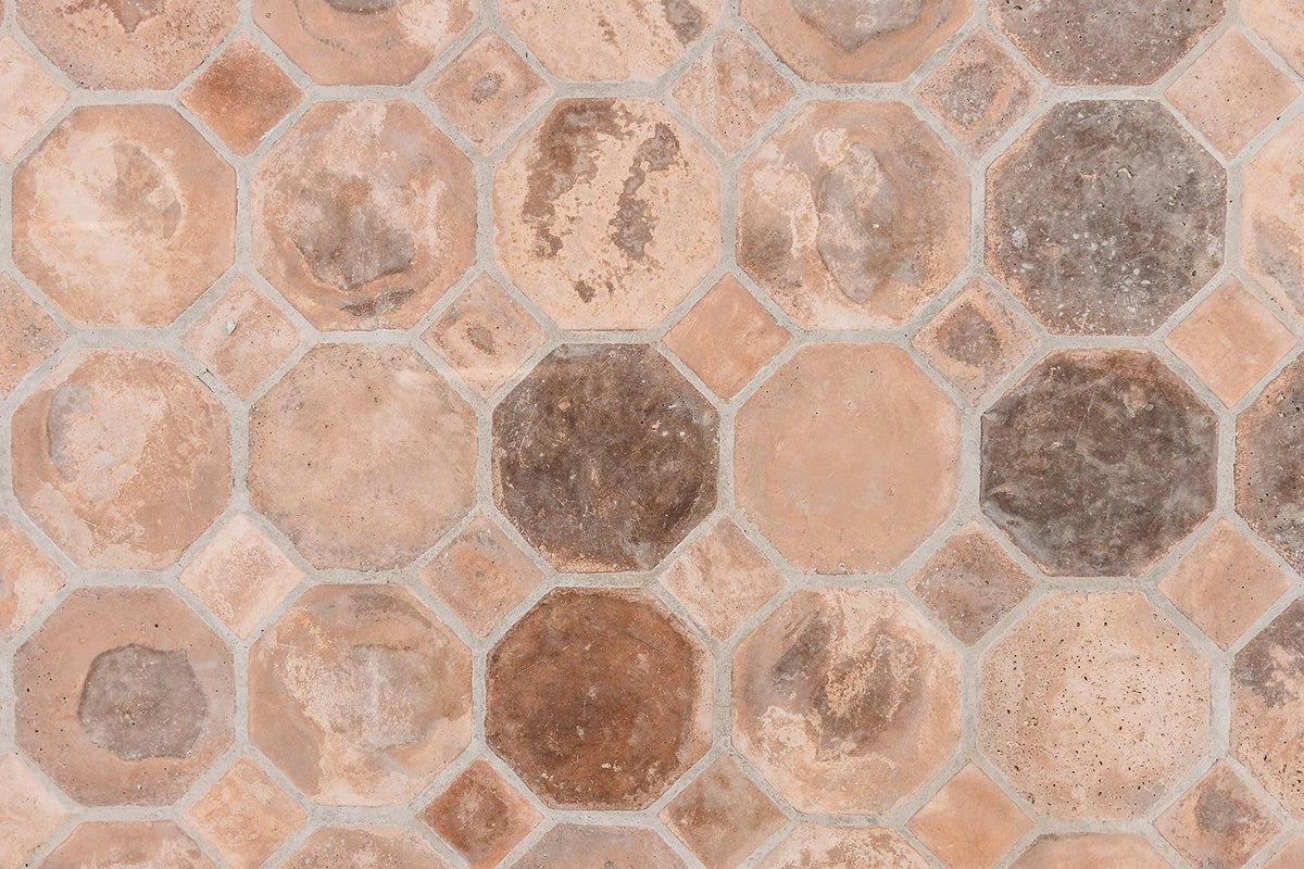Close-up of Octagon in Cotto Dark