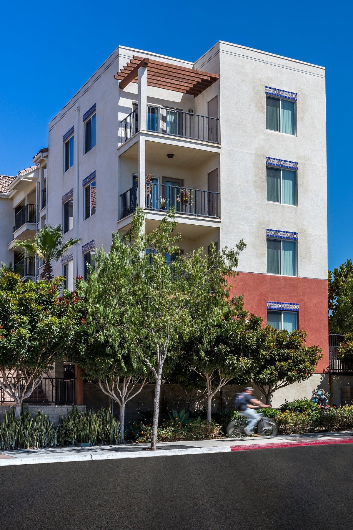 Corner tower with balconies