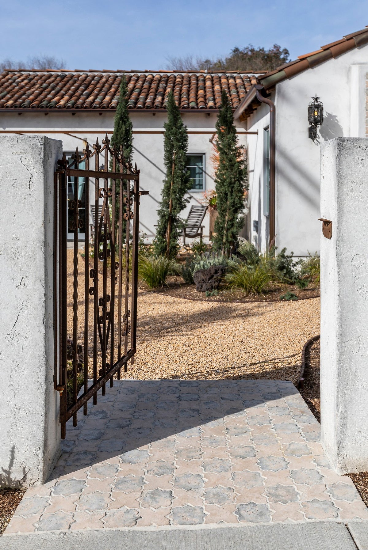 Gated walkway to the entry