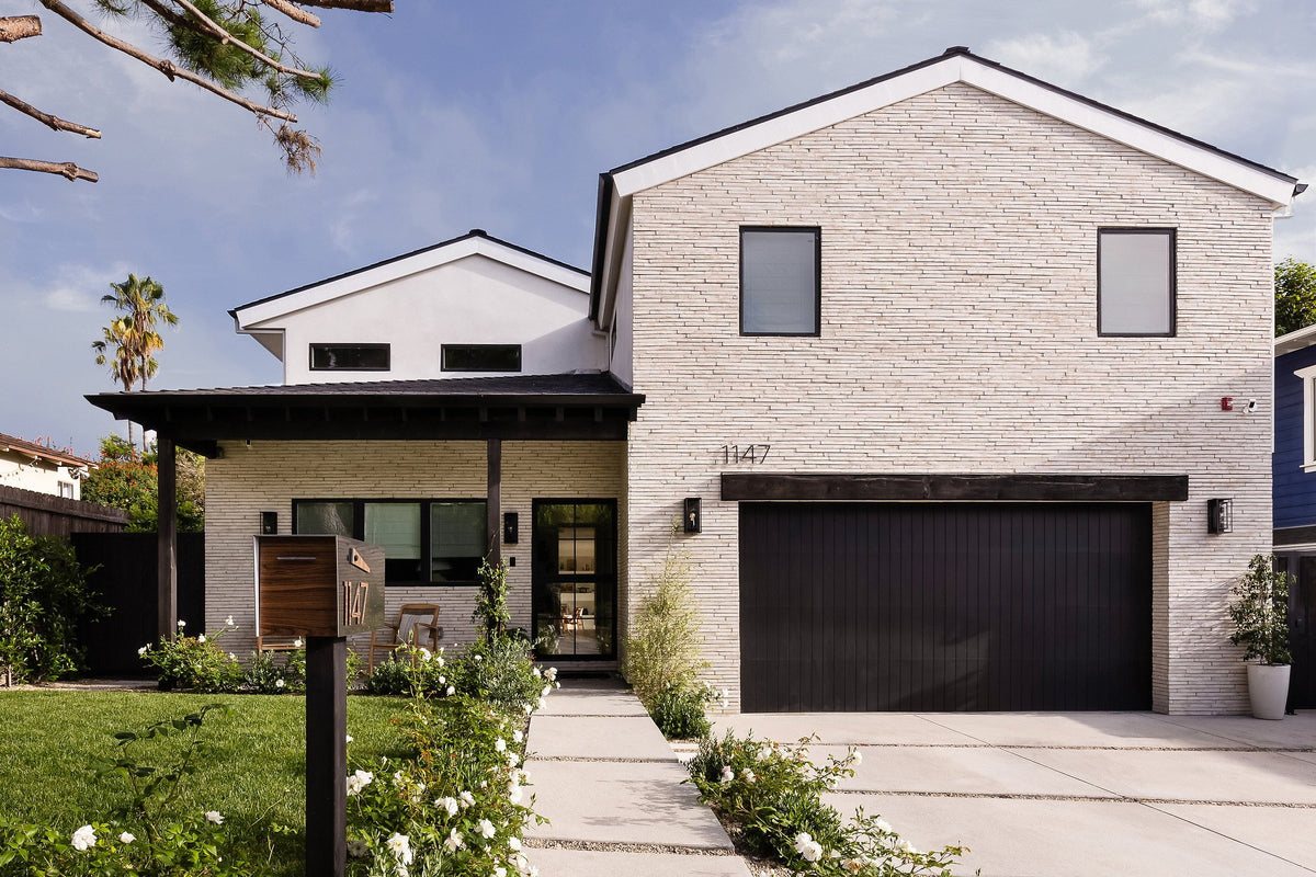 Gabled home clad in Newport Brick
