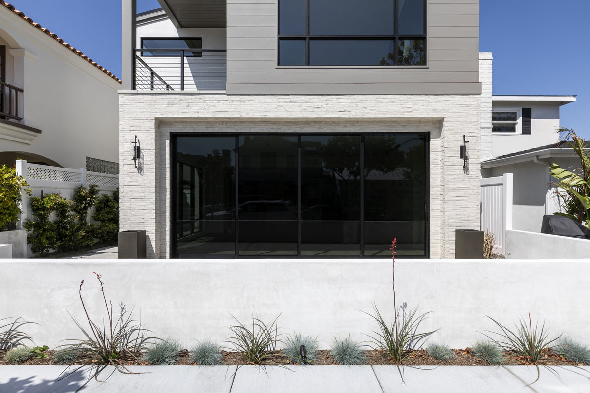 Street view of the brick facade