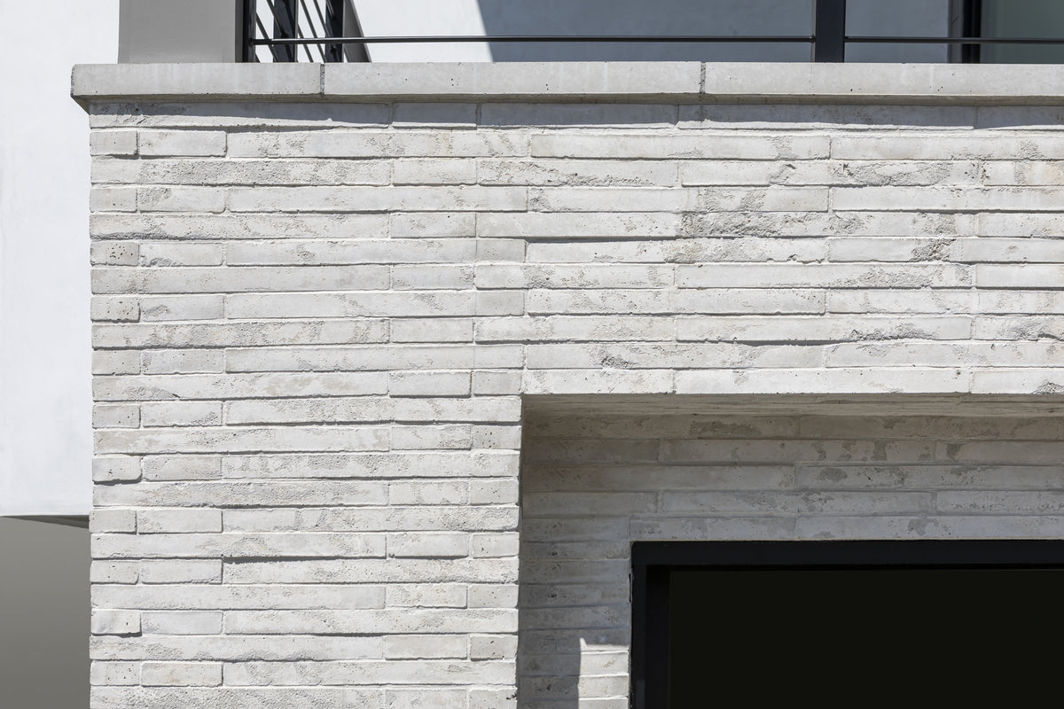 Brick around the garage opening