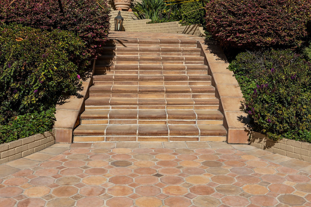 Garden stairs above an Octagon landing