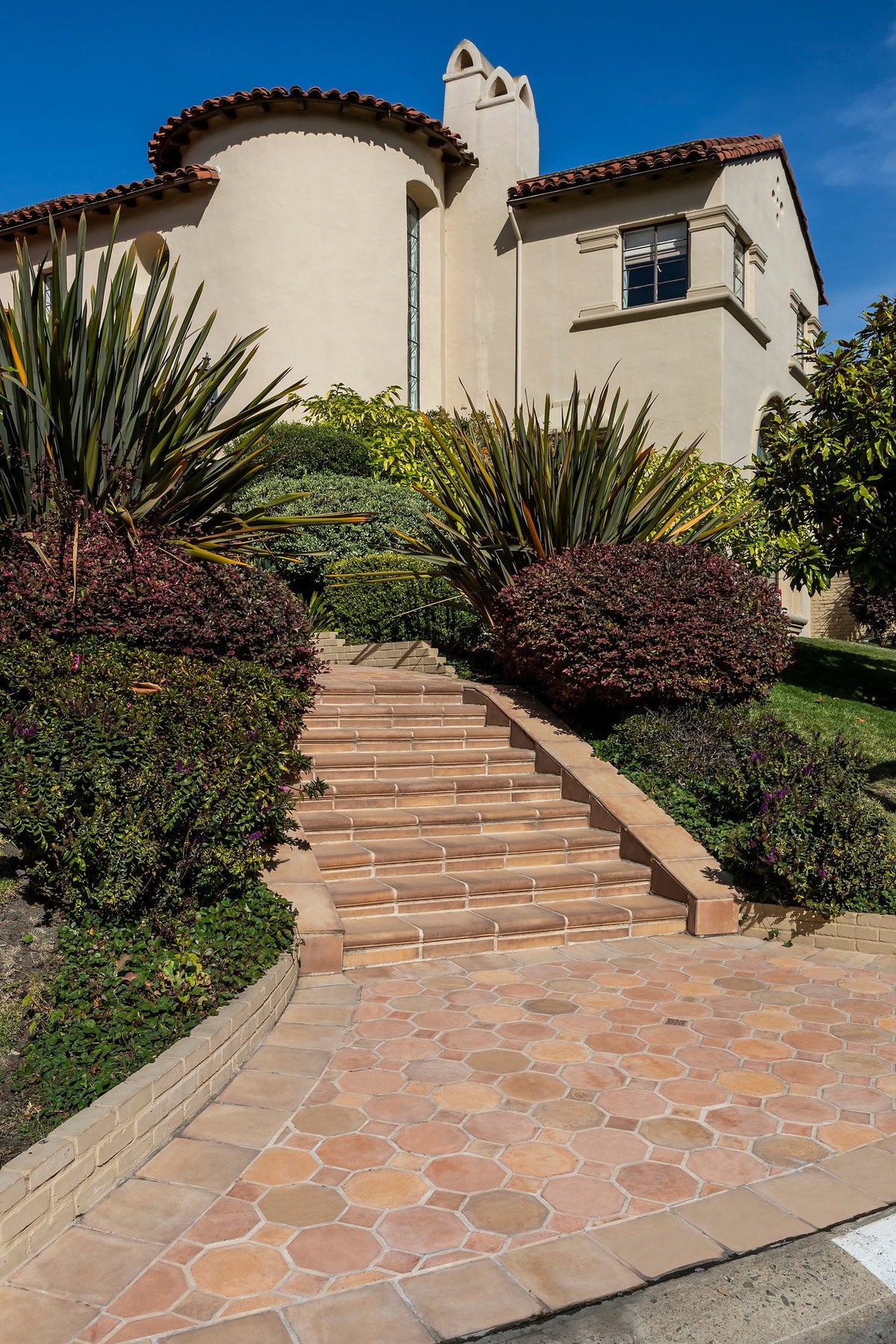Stairs climbing toward the house