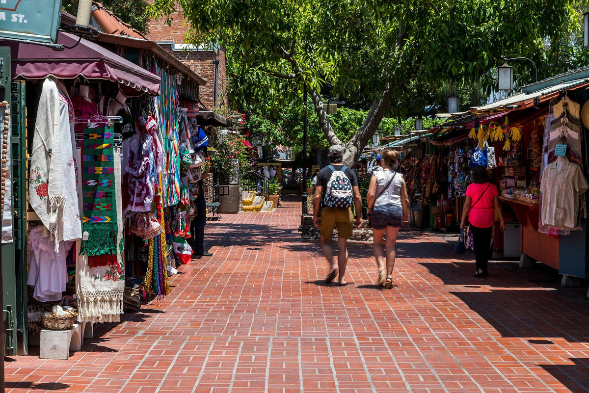 Market lane paved in custom clay brick