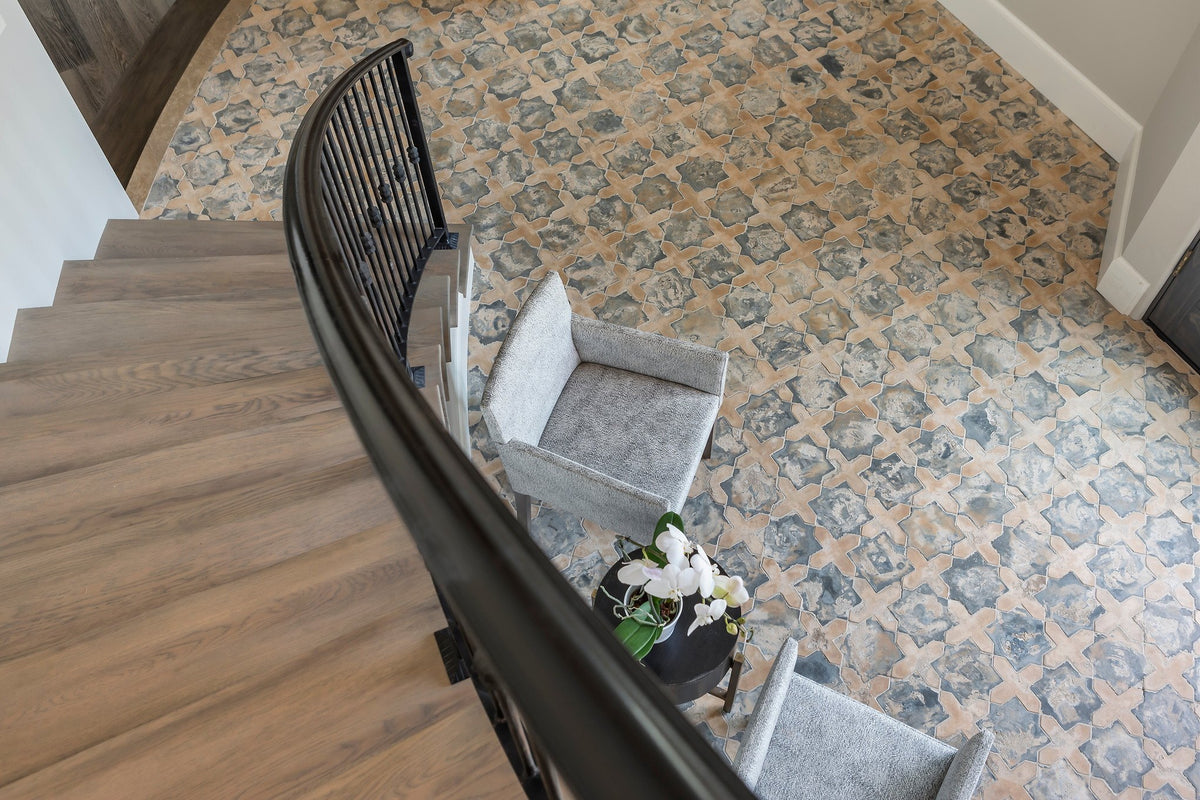 Looking down on the entry floor