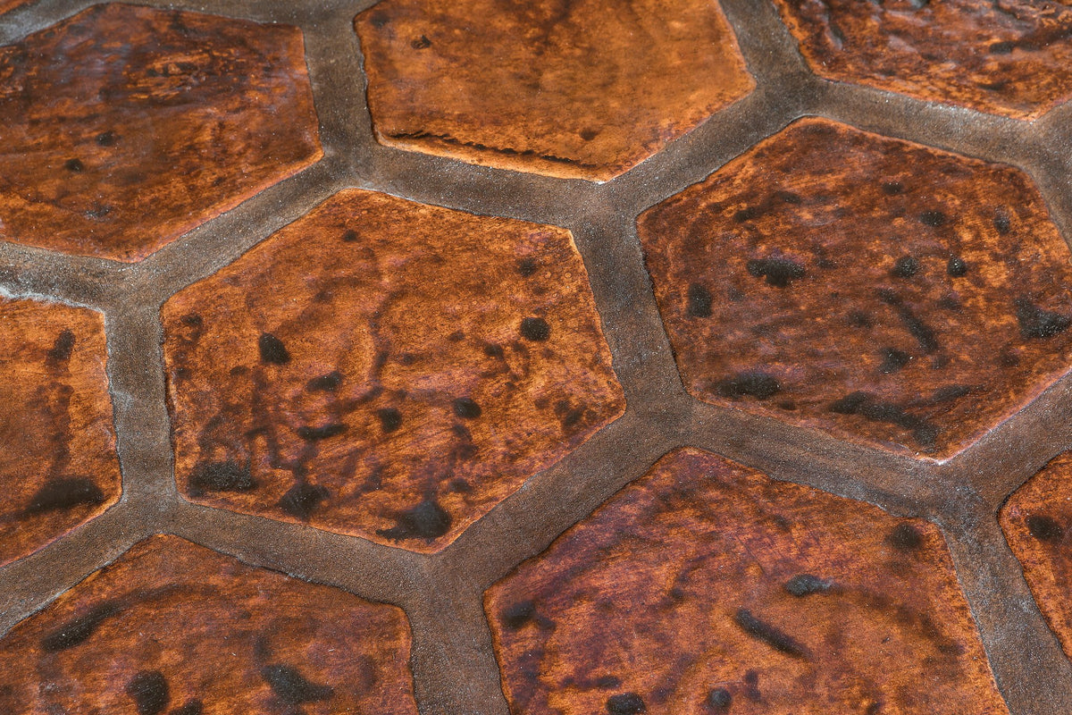 Sunlit Hexagon tile, warm tones