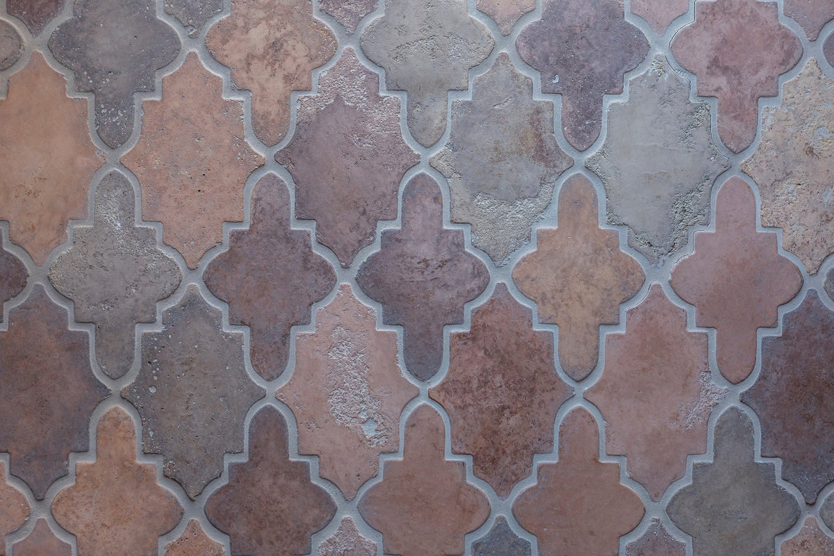 Warm, varied tones of the tile