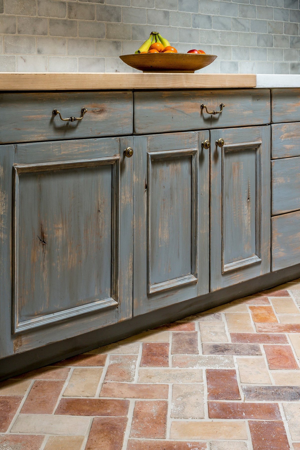Herringbone Artillo at the cabinetry