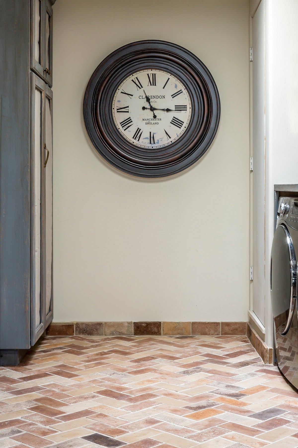 Herringbone floor in the laundry