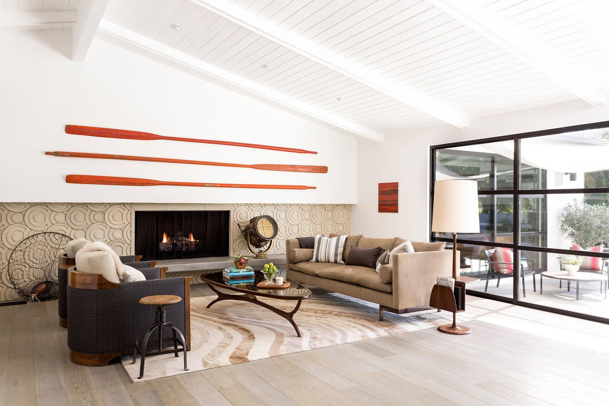 Living room with 3D cladding wall